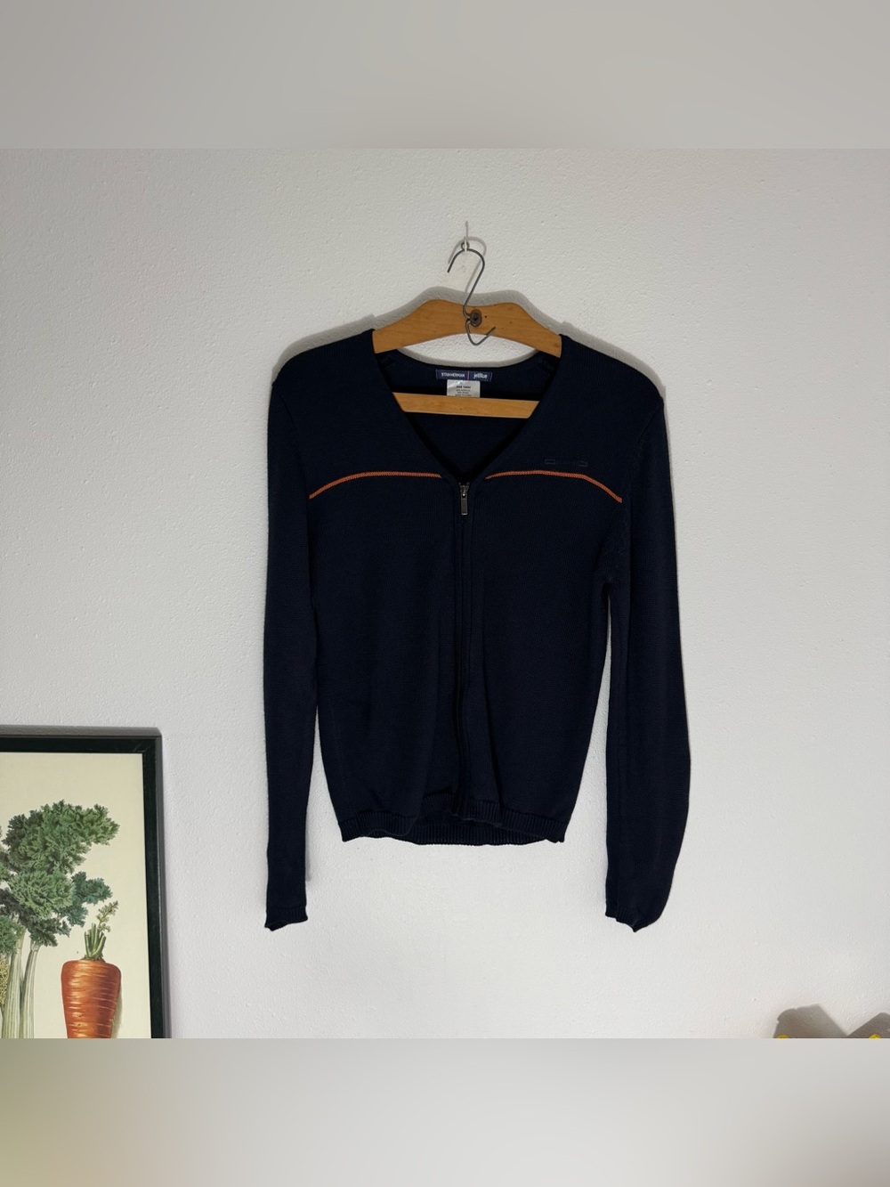Stan Herman x Jet Blue navy zip up cardigan sweater size Small